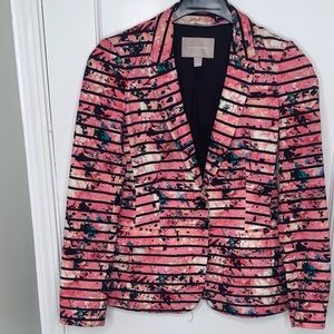 “Banana Republic” Pink Floral & Stripe Blazer